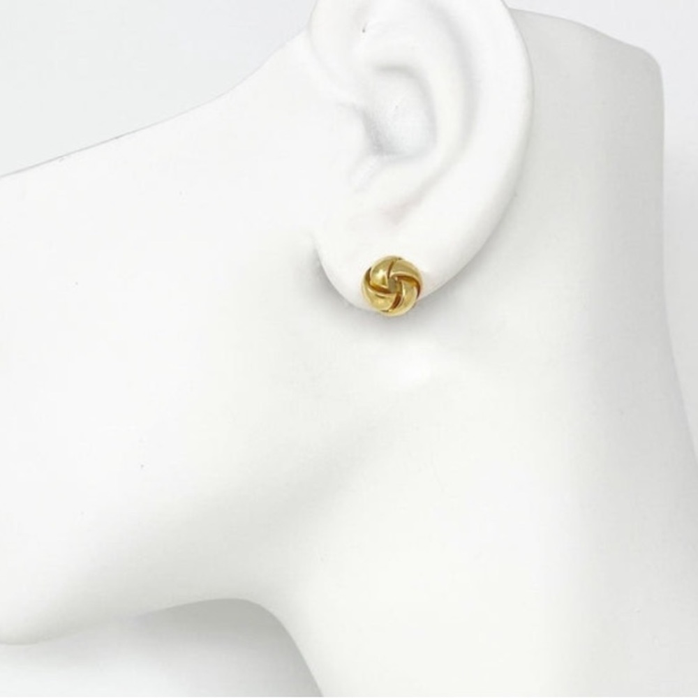Vintage Infinity Love Knot 14k Gold Plated Rhodium Hypoallergenic Stud Earrings - Picture 5 of 12